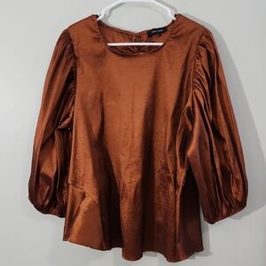 Buxom Metallic Bronze Blouse